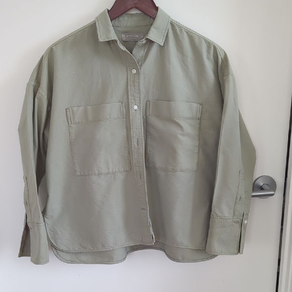 Everlane Tops - Everlane Women's Sage Button Down Shirt Boxy Cropped